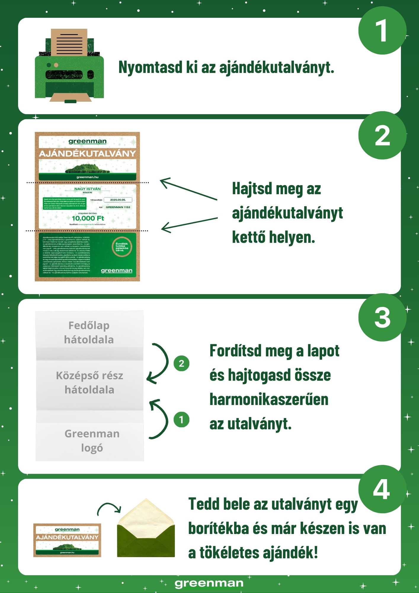 Greenman Ajándékutalvány útmutató